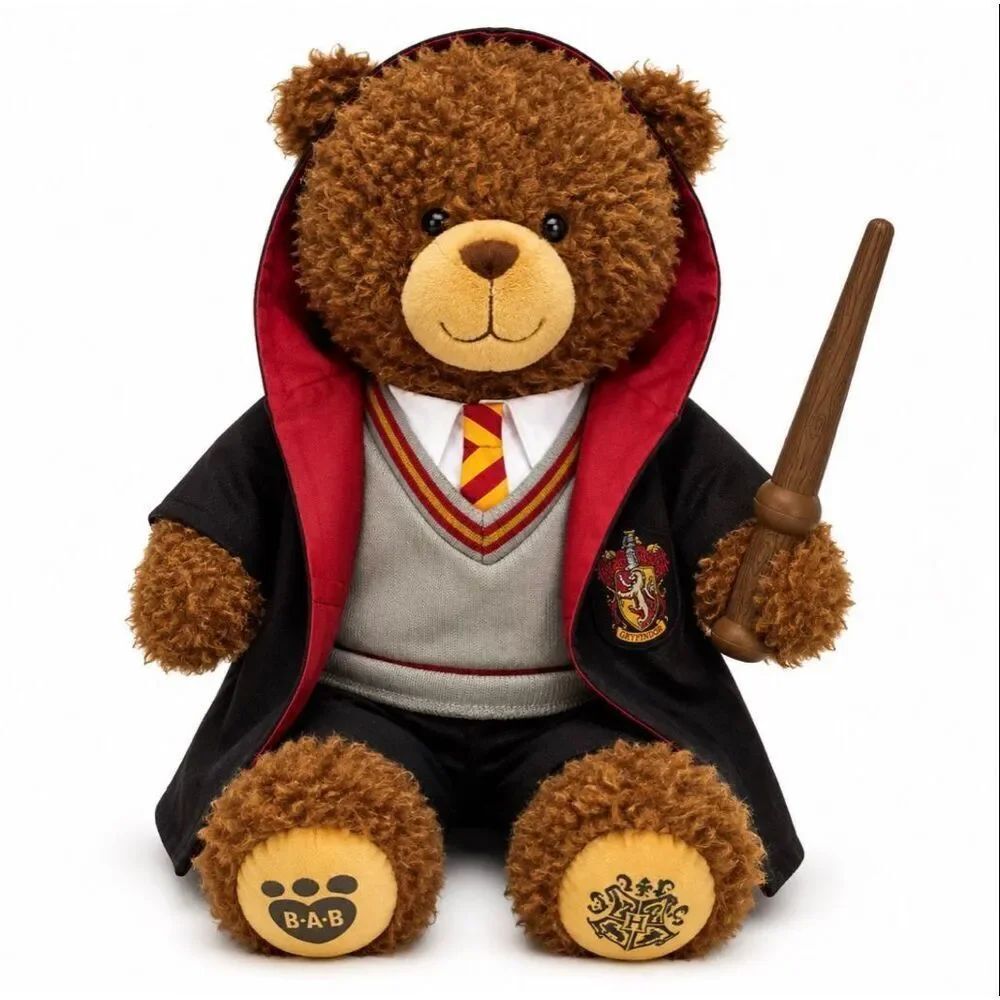 Build-A-Bear Harry Potter Gryffindor Teddy Bear Plush Wizard Outfit Wand
